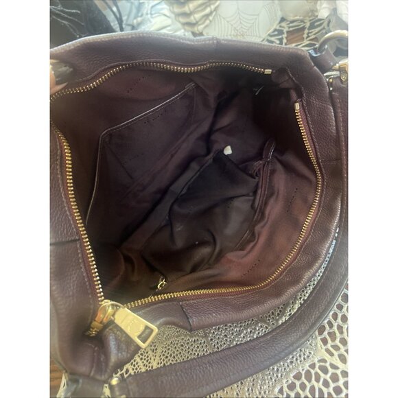 Coach Scout Hobo Pebbled Leather Deep Wine Purse Style E1505-34312 - Picture 14 of 16